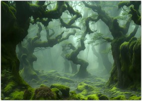 Tablou - O pădure acoperită de mușchi (70x50 cm)