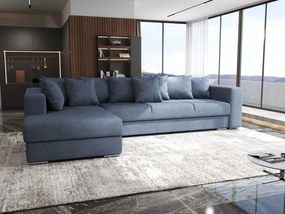 Colțar extensibil dumonde cu ladă de depozitare si sezut confortabil din spuma high-density, Gloria Enjoy Antracit 320x183 cm