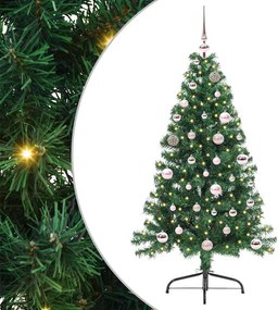 vidaXL Pom de Crăciun artificial pre-iluminat Verde 150 cm PVC