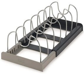 Organizator de vase Joseph Joseph 85167, 7 Separatoare reglabile, Extensibil, Gri/Negru