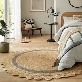 Covor gri/în culoare naturală țesut manual rotund din iută ø 160 cm Grace Grey – Flair Rugs