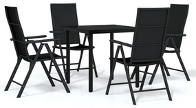 3099102 vidaXL Set de mobilier pentru grădină, 5 piese, negru