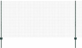 vidaXL Gard cu Stâlp Verde 1,2 x 25 m Oțel și PVC