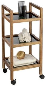 Etajeră de baie neagră/în culoare naturală din lemn de acacia 35x76,5 cm Fondi – Wenko