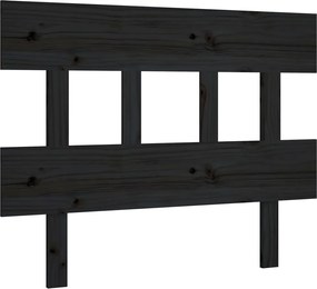 vidaXL Tăblie de pat, negru, 93,5x3x81 cm, lemn masiv de pin
