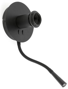 Aplica cu reader LED moderna design elegant LUPE negru/bej