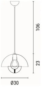 Pendul pe cablu JARDEN 1xE27/15W/230V gri