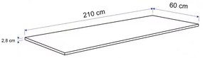 Blat de bucătărie 210 x 60 x 2,8 cm stejar York