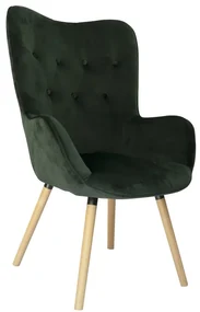 Fotoliu de catifea verde inchis COZY