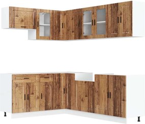 vidaXL Set de dulapuri de bucătărie 11 piese „Porto” Lemn vechi lemn