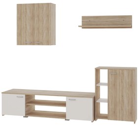 Set Living haaus Alice, Stejar Sonoma/Alb, L 220 cm
