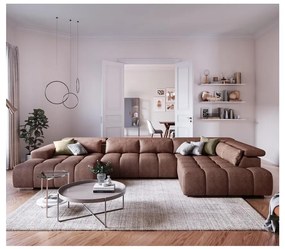 Colțar cu suporturi pentru cap, model TROPEA, formă U, maro, dreapta