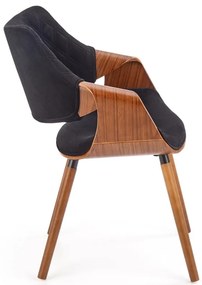 Scaun K396 material catifea negru nuc