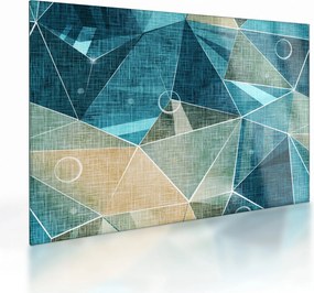Tablou pe sticlă - Abstract turcoaz (70x50 cm)