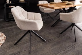 Set 2 scaune pivotante Papillon, tesatura structurala sampanie bej