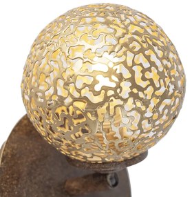 Aplică de perete maro ruginit reglabilă cu întrerupător - Kreta