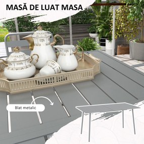 Outsunny Set de Masa de Gradina cu 7 Piese, Masa de Exterior | Aosom Romania
