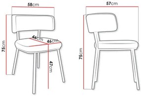 Scaun sufragerie Sorossa (teracotă + Negru) . 1103519