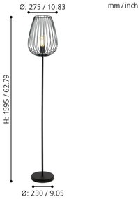 Lampadar Eglo 49474 NEWTOWN 1xE27/60W/230V