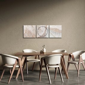 Tablou - Frunze bej (cu ceas) (90x30 cm)