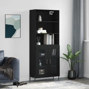vidaXL Dulap înalt, negru, 69,5x34x180 cm, lemn compozit