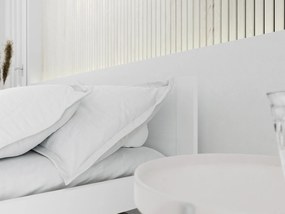 Pat de o persoana Culoare alb, IKAROS 90 x 200 cm Saltele: Cu saltele Somnia 17 cm, Somiera pat: Cu lamele drepte