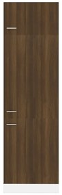 Dulap de frigider, stejar maro, 60x57x207 cm, lemn prelucrat Stejar brun, Dulap pentru frigider 60 cm, 1