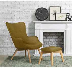 Fotoliu cu taburet verde Niko – Ropez