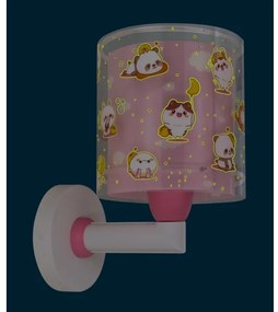 Dalber 41769S - Lampă de perete pentru copii KAWAII FRIENDS, 1xE27/15W/230V, roz