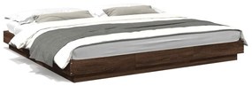 3281083 vidaXL Cadru de pat cu lumini LED stejar maro 180x200cm lemn prelucrat