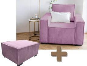Fotoliu cu taburet SMART SET, lila