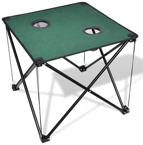 Masă de camping pliabilă, verde închis