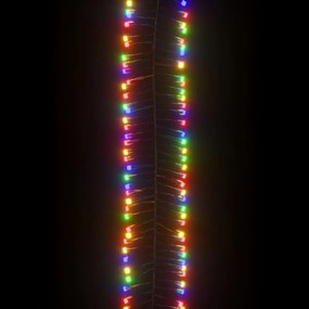 Instalatie ciorchine cu 400 LED-uri, multicolor, 8 m, PVC 1, Multicolor si verde inchis, 7.4 m