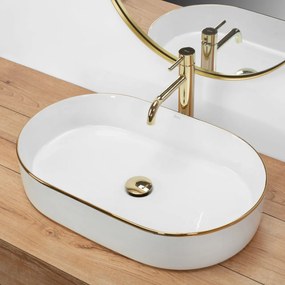 Lavoar Nadia Edge alb/auriu L61 cm