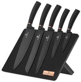 Set cutite otel inoxidabil (6 piese) cu stand magnetic Black Rose Collection Berlinger Haus BH 2407