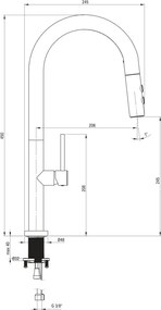 Olfato Baterie pentru bucătărie, cu pipă extractibilă - 2 Funcții BQO_C72M