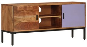 vidaXL Comodă TV, maro miere/gri, 110x30x50 cm, lemn masiv de acacia