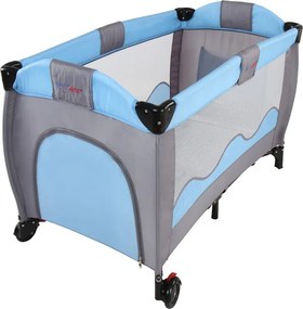 Pat de călătorie cu masă pentru schimbat, albastru / gri