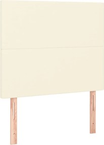 vidaXL Tăblie de pat crem 80x5x118/128 cm piele ecologică