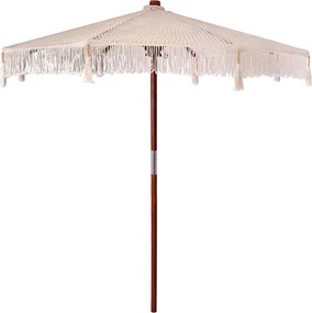 vidaXL Umbrelă macramé Crem 252.5 x 252.5 x 260 cm