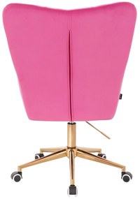 HR650K Scaun Roz Catifea cu Bază Aurie