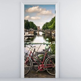 Fototapet pentru ușă - Bicicleta în oraș (95x205cm)