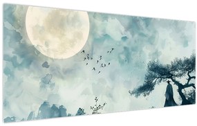 Tablou - Pictură cu lună plină (120x50 cm)