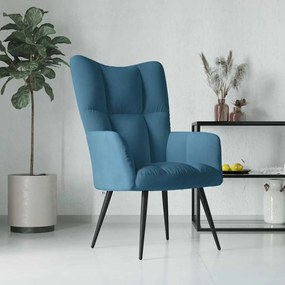 vidaXL Scaun de relaxare, albastru, catifea