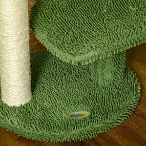 Copac de 55,5cm in Forma de Cactus pentru Pisici de Interior, Turn pentru Pisici cu Stalpi de Zgariat, Pat, Minge, Verde PawHut | Aosom Romania