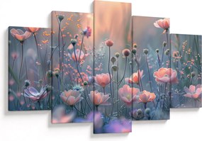 Tablou - Flori în culori pastelate (150x105 cm)