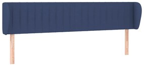 3117394 vidaXL Tăblie de pat cu aripioare, albastru, 163x23x78/88 cm textil