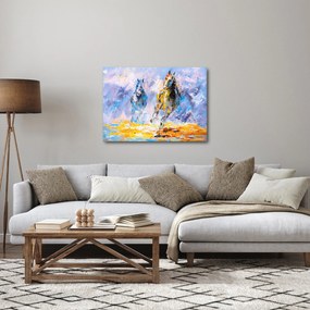 Tablou - Caii alergând, pictură în ulei (70x50 cm)