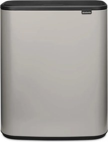 Cos de gunoi Brabantia Bo Touch 1010456, 2x30 l, Deschidere lina si silentioasa, Gri