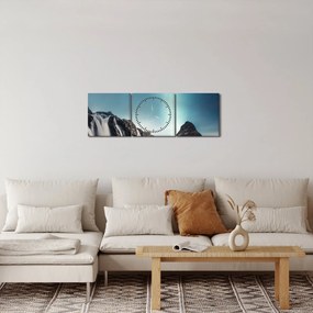 Tablou cu cascade (cu ceas) (90x30 cm)